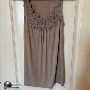 INC International Concepts Taupe Floral Tank Top